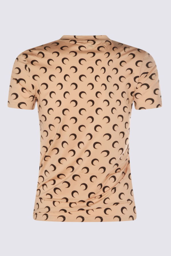 MARINE SERRE Beige and Black T-Shirt