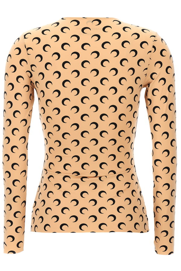 MARINE SERRE Moon Printed Jersey Top - Neutrals/Black