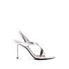 Giuseppe Zanotti Crossover Strap Slingback Pointed Toe Boots - Silver - Thumbnail 1