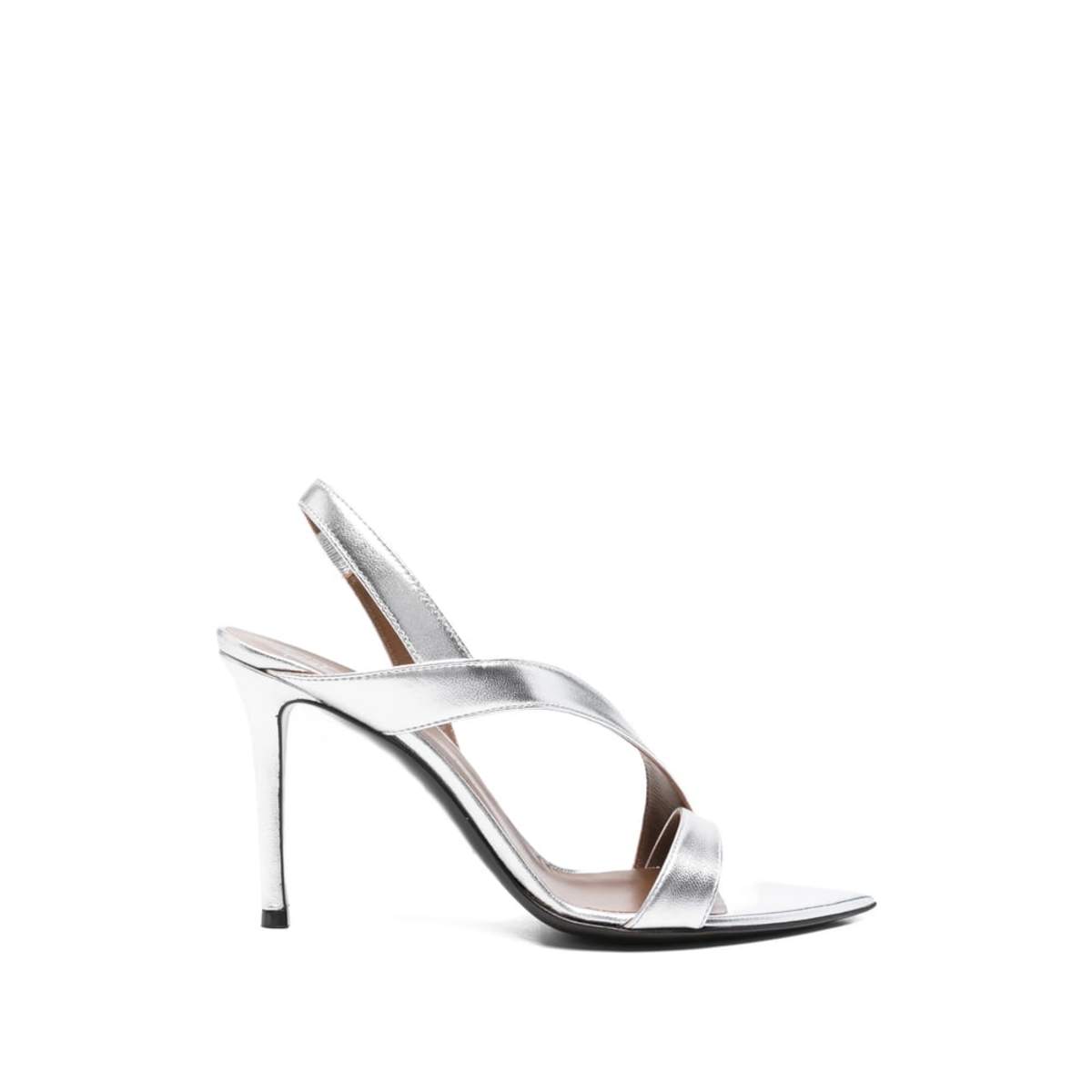 Giuseppe Zanotti Crossover Strap Slingback Pointed Toe Boots - Silver - Image 1 of 4