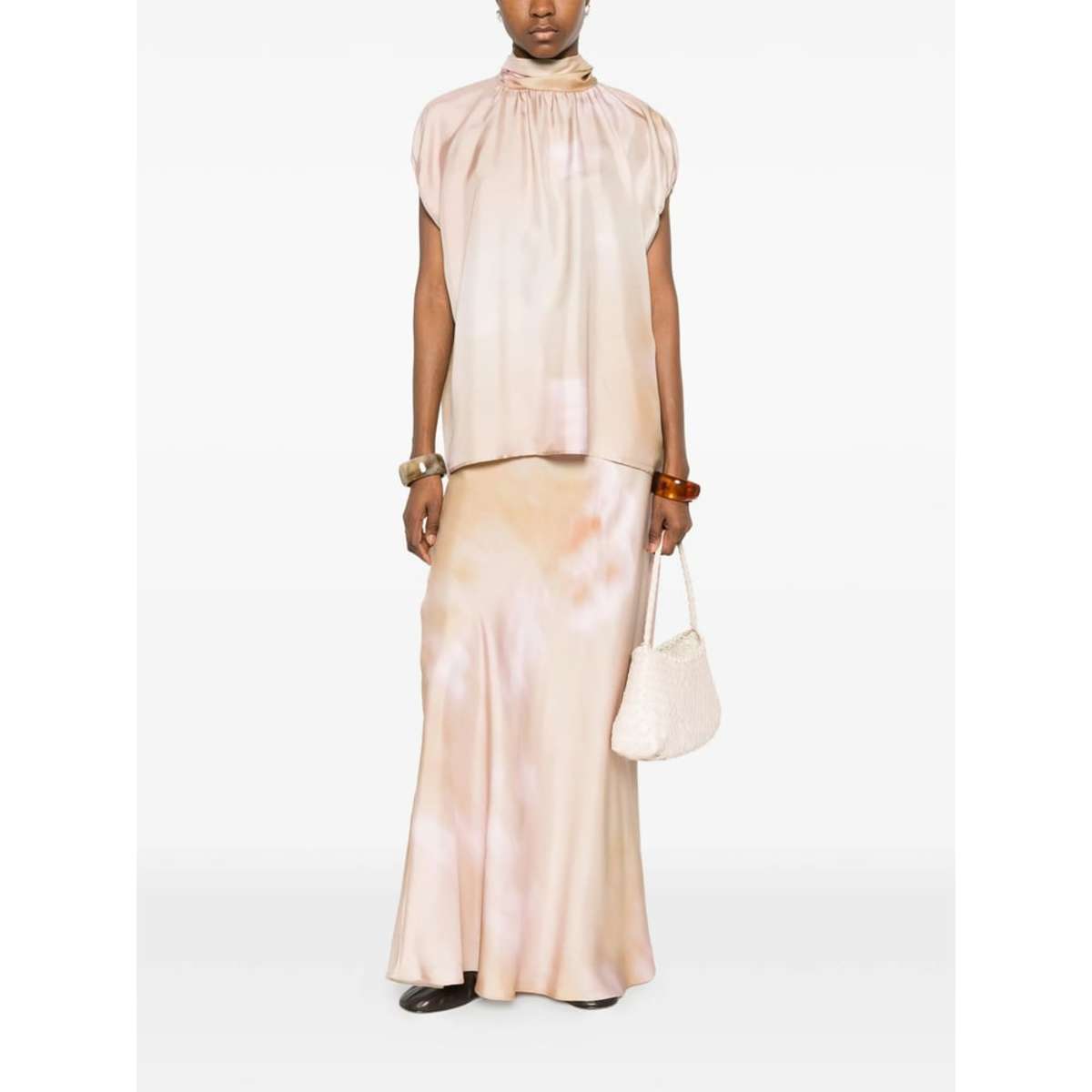 Fabiana Filippi Sleeveless Gathered Shoulders Blouse - Pink - Image 2 of 5