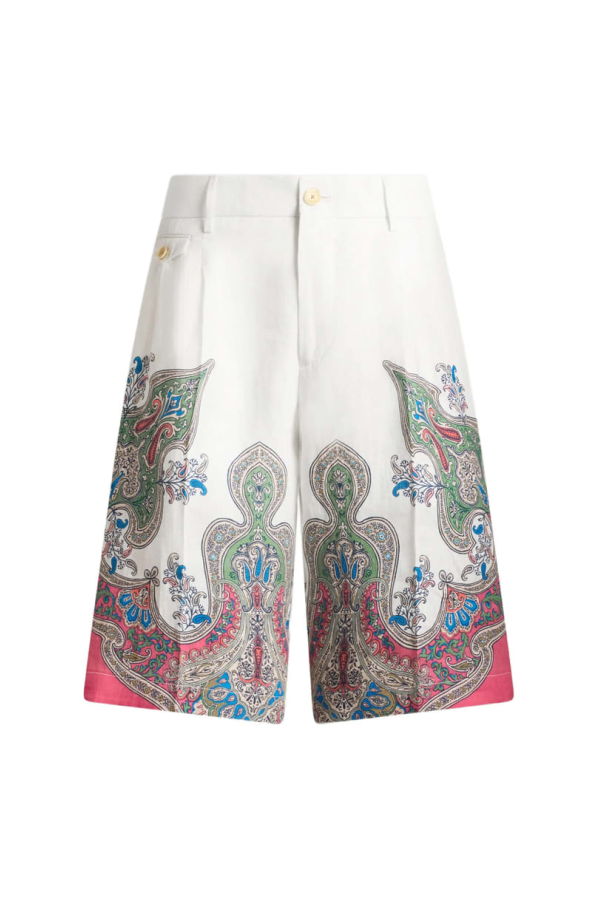 Etro Paisley Print Shorts - White