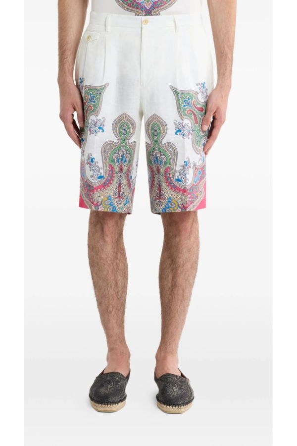Etro Paisley Print Shorts - White
