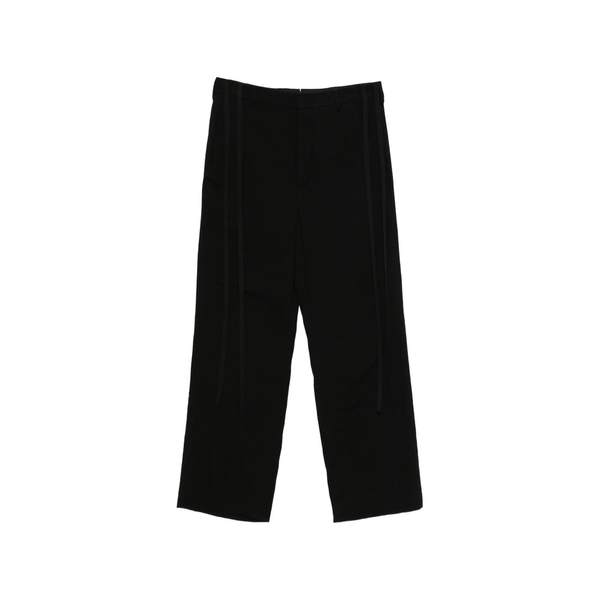 Ann Demeulemeester Side Drawstring Straight Leg Pants - Black