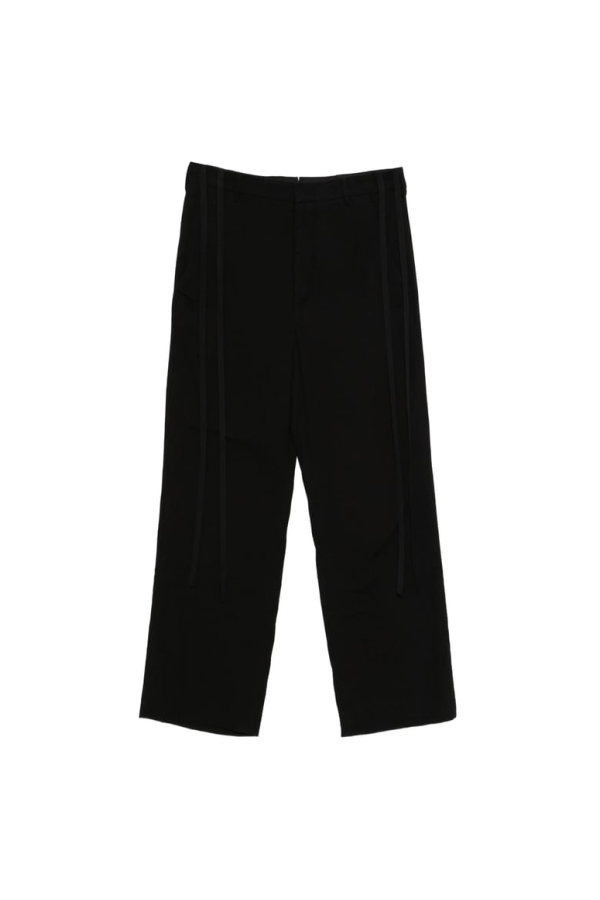 Ann Demeulemeester Side Drawstring Straight Leg Pants - Black