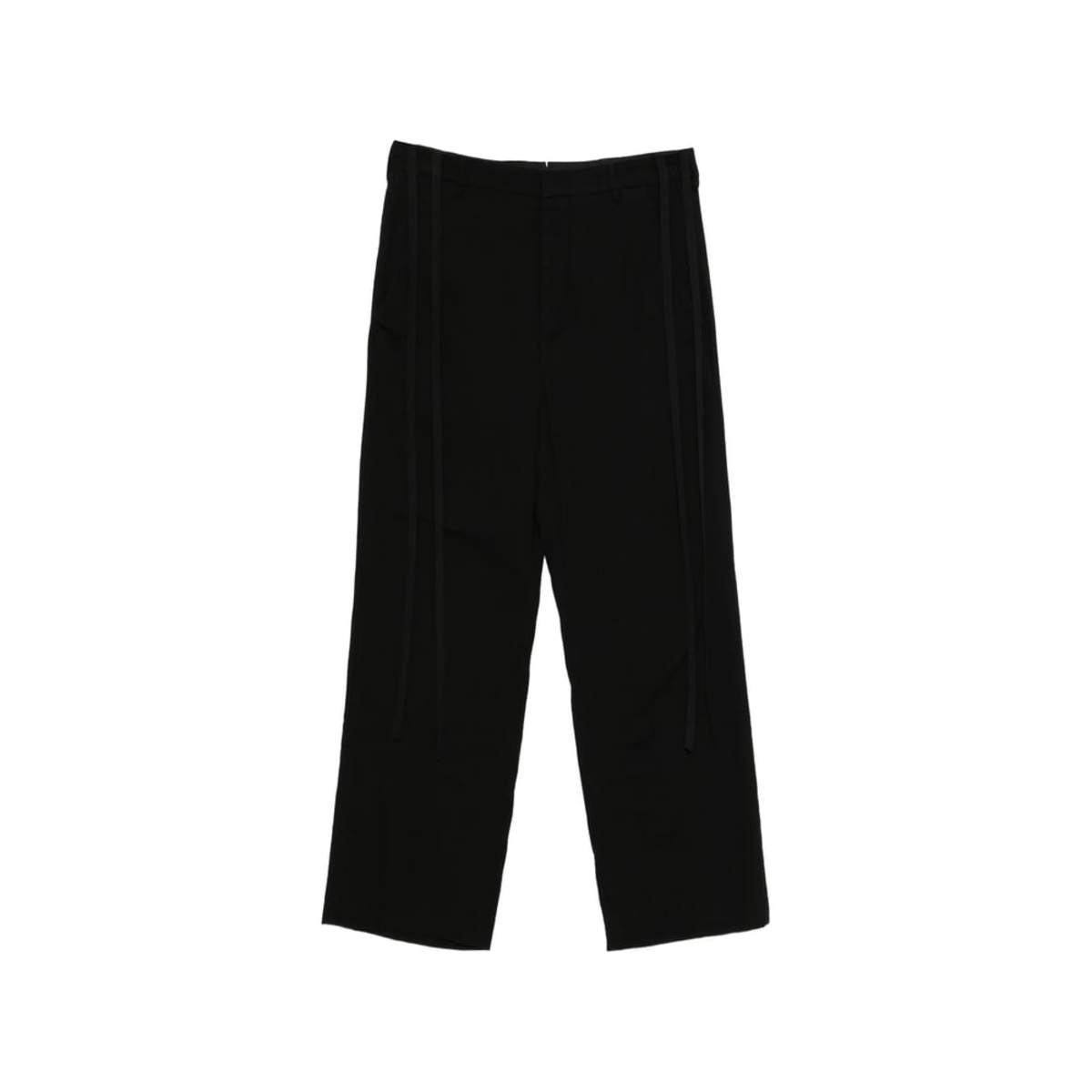 Ann Demeulemeester Side Drawstring Straight Leg Pants - Black - Image 1 of 5