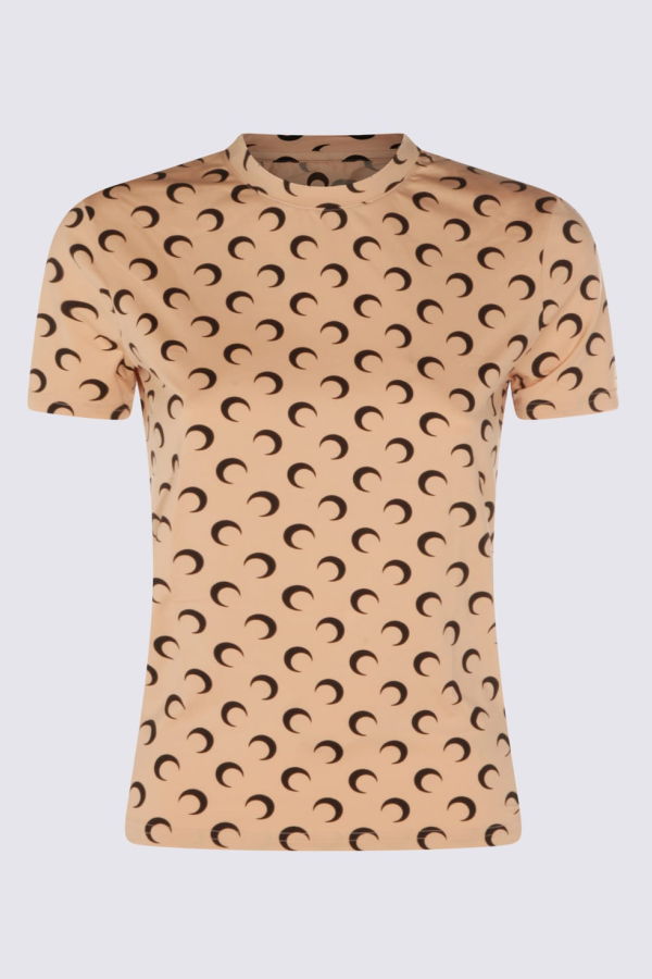 MARINE SERRE Nude and Black T-Shirt
