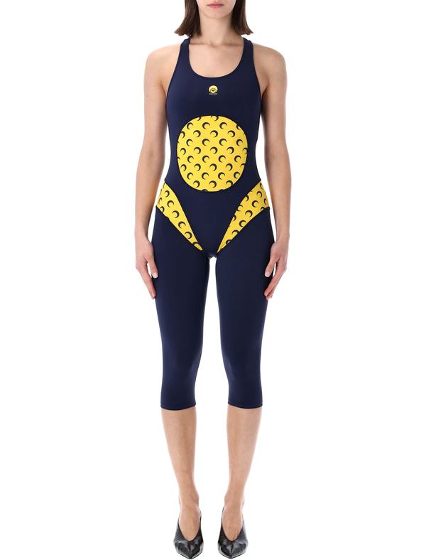 MARINE SERRE Athleisure Aerobic Catsuit - Midnight Blue
