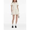 Self-Portrait Scalloped Trim Point Collar Short Sleeve Dress - White - Thumbnail 1