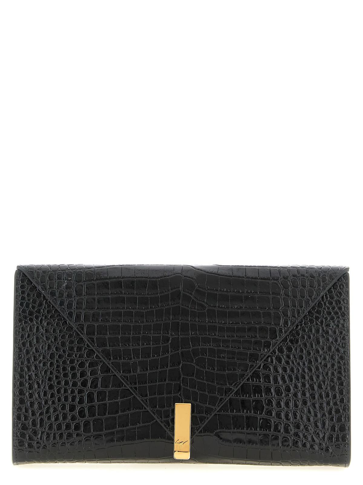 Giuseppe Zanotti Envelope Clutch Bag - Black - Image 1 of 4