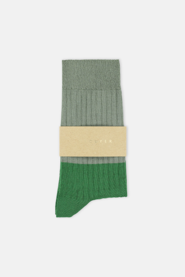 Escuyer Color Block Socks - Agave & Green