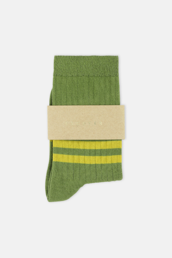 Escuyer Striped Socks - Yellow & Green