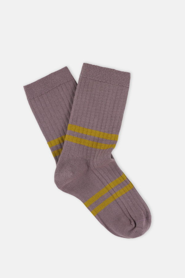 Escuyer Striped Socks - Purple & Bronze