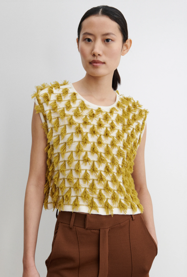 Rachel Comey Hazlitt Top - Cream + Mustard