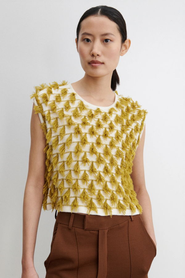 Rachel Comey Hazlitt Top - Cream + Mustard