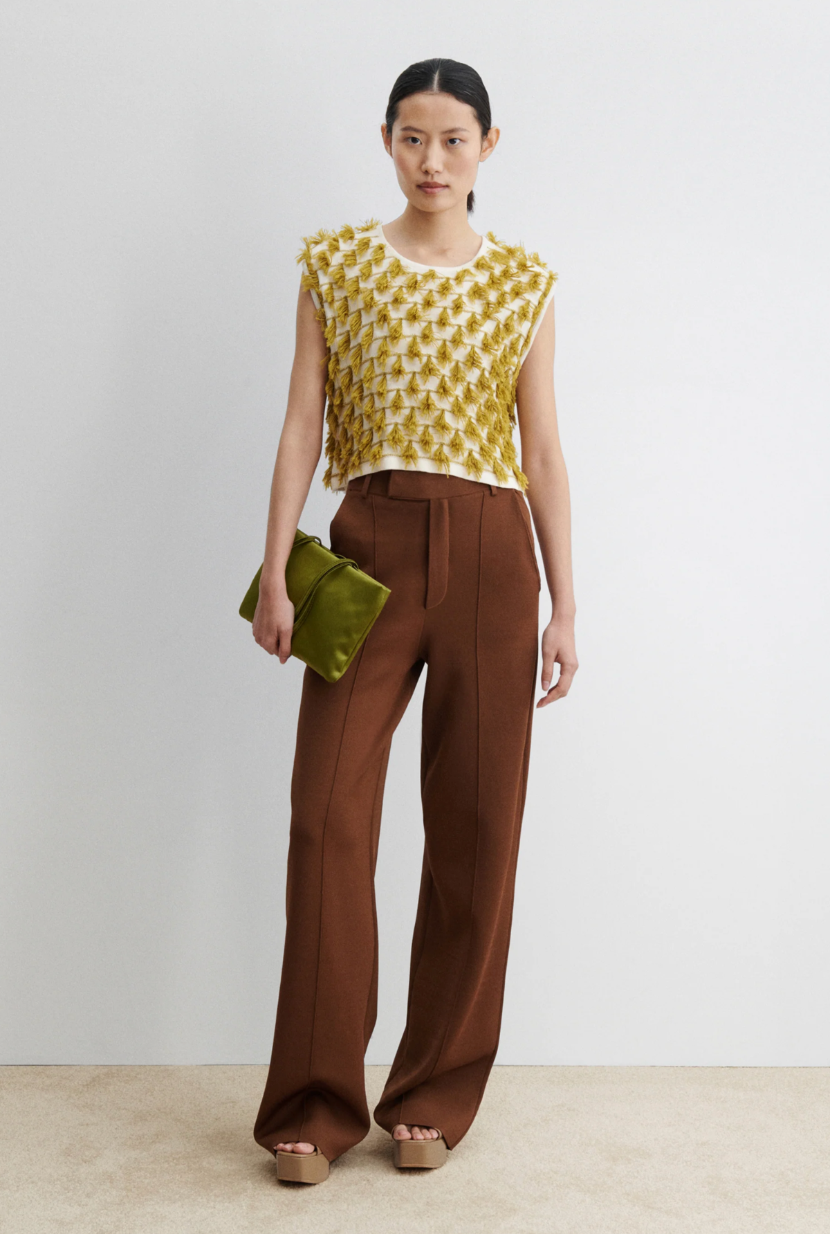 Rachel Comey Hazlitt Top - Cream + Mustard - Image 2 of 5