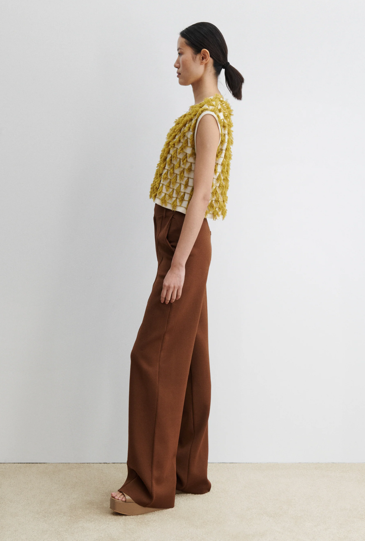 Rachel Comey Hazlitt Top - Cream + Mustard - Image 3 of 5