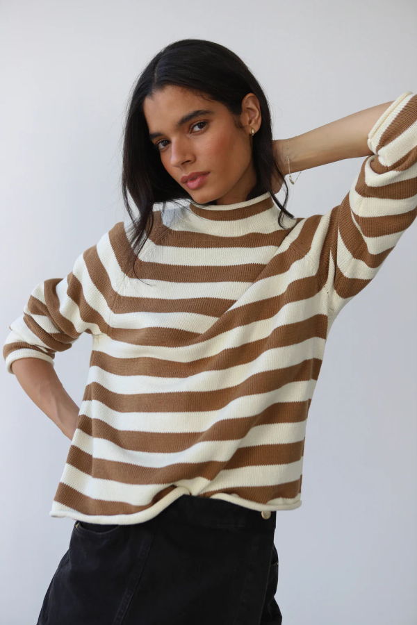 Callahan Mock Neck Sweater - Ginger Root