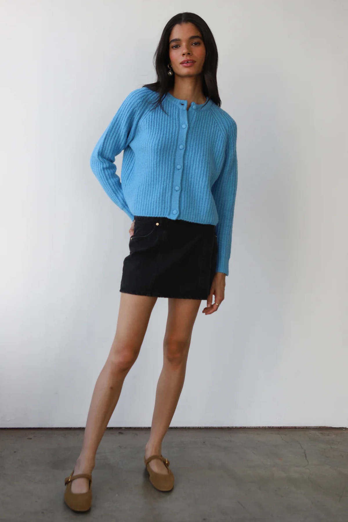 Callahan Poppy Cardigan - Capri Blue - Image 4 of 5