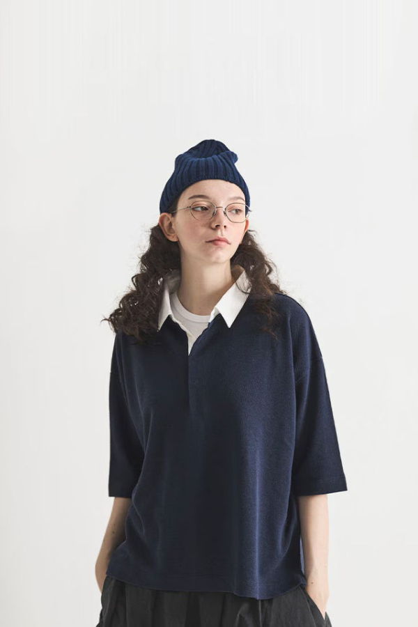 Veritecoeur Cotton Linen Polo Shirt