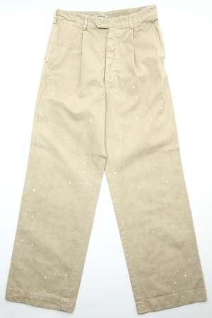 Auralee Garment-Dyed Finx Light Chino One-Tuck Wide Pants | Garmentory