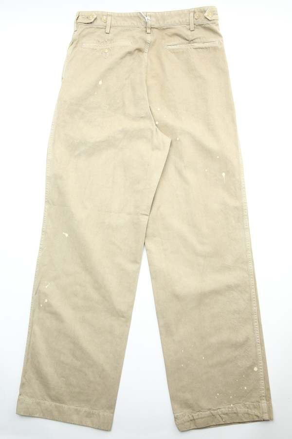 Auralee Garment-Dyed Finx Light Chino One-Tuck Wide Pants | Garmentory