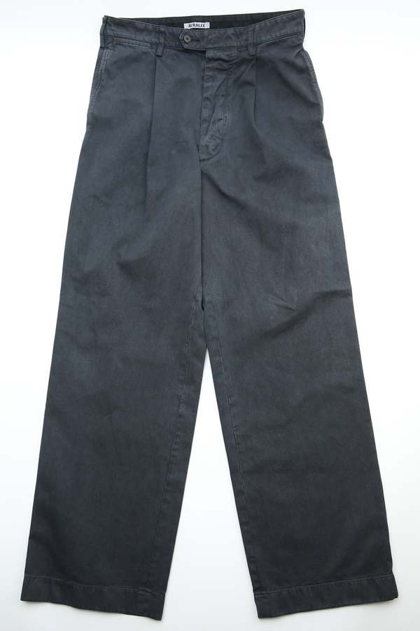 Auralee Garment-Dyed Finx Light Chino One-Tuck Wide Pants