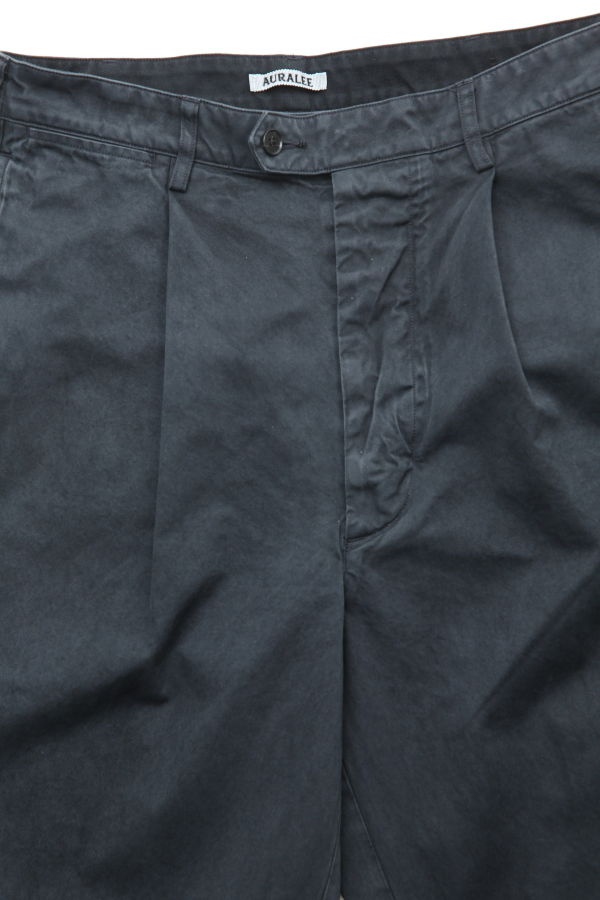 Auralee Garment-Dyed Finx Light Chino One-Tuck Wide Pants