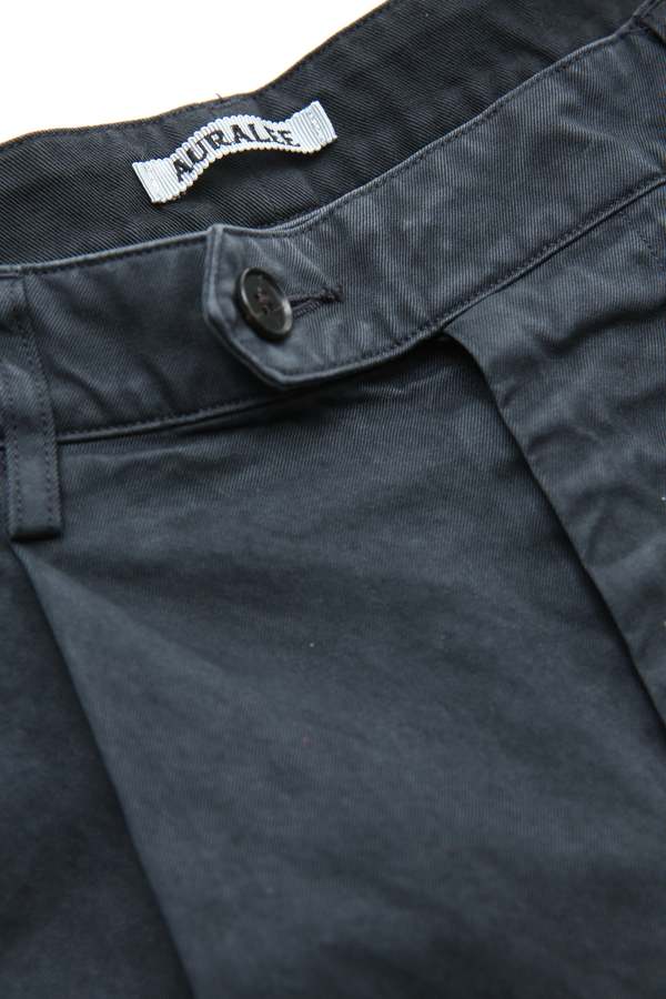 Auralee Garment-Dyed Finx Light Chino One-Tuck Wide Pants