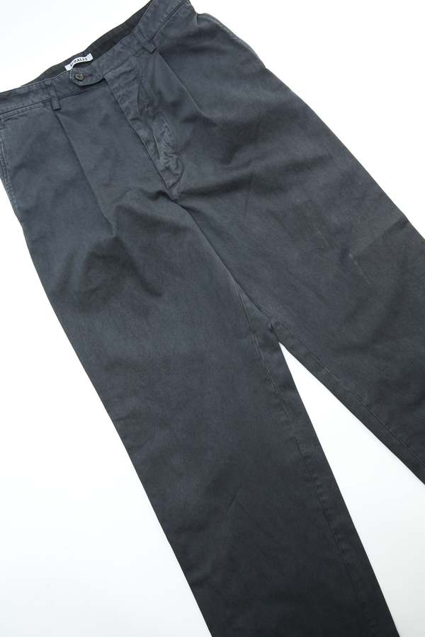 Auralee Garment-Dyed Finx Light Chino One-Tuck Wide Pants