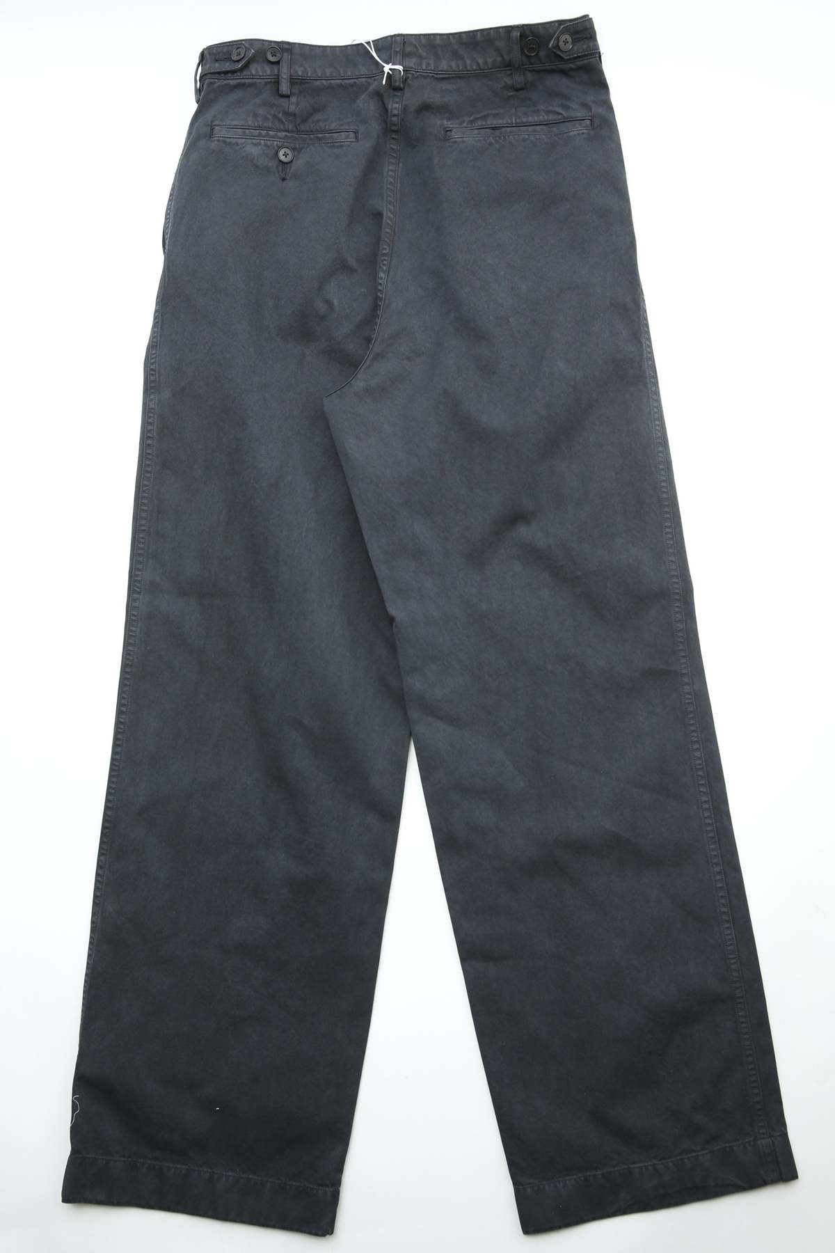 Auralee Garment-Dyed Finx Light Chino One-Tuck Wide Pants - Image 7 of 9