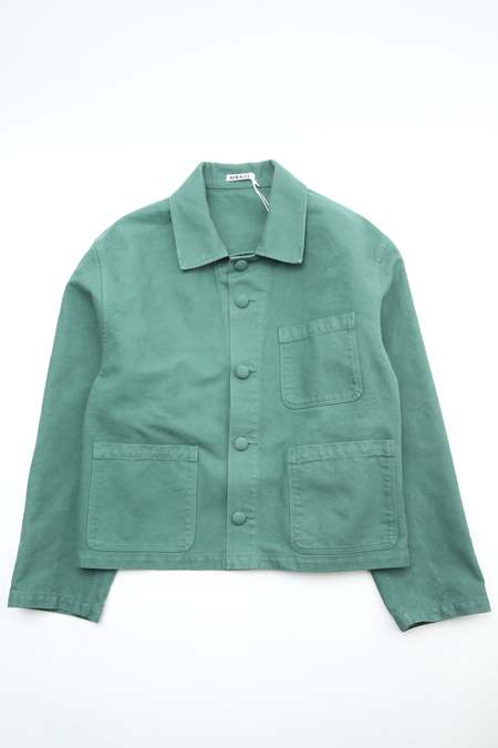 Auralee Garment-Dyed Organic Cotton Heavy Twill Short Work Jacket