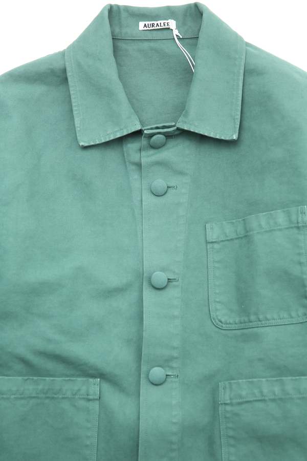 Auralee Garment-Dyed Organic Cotton Heavy Twill Short Work Jacket