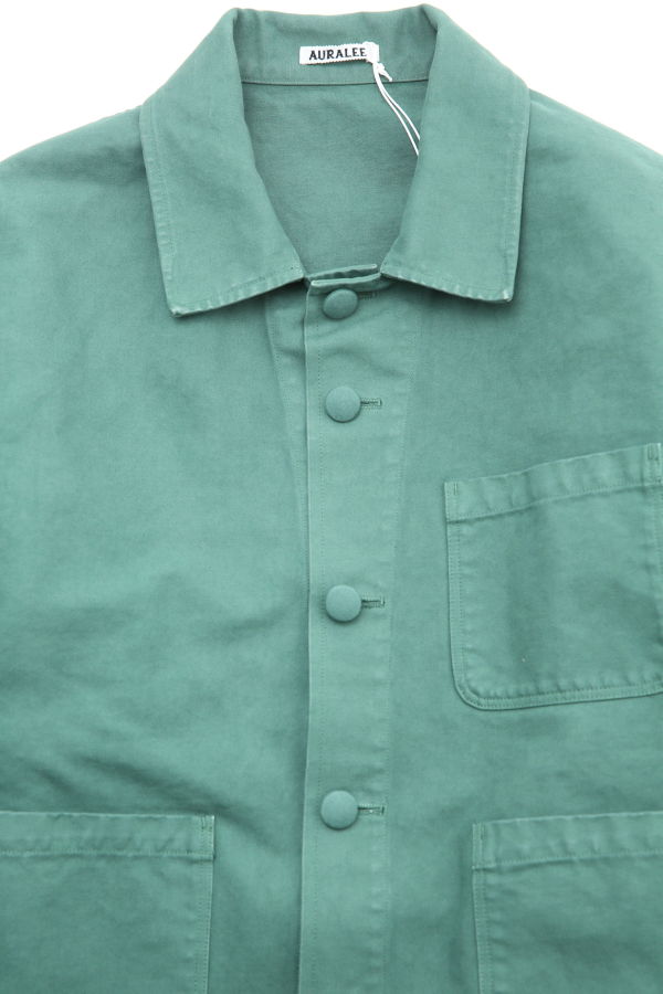 Auralee Garment-Dyed Organic Cotton Heavy Twill Short Work Jacket