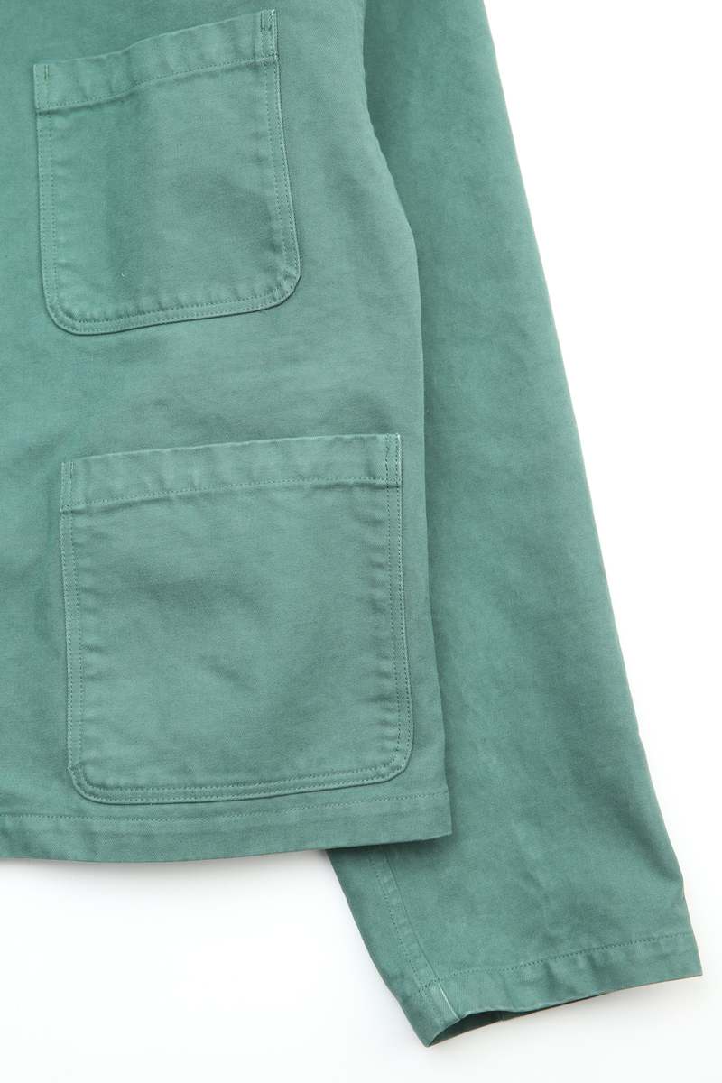 Auralee Garment-Dyed Organic Cotton Heavy Twill Short Work Jacket