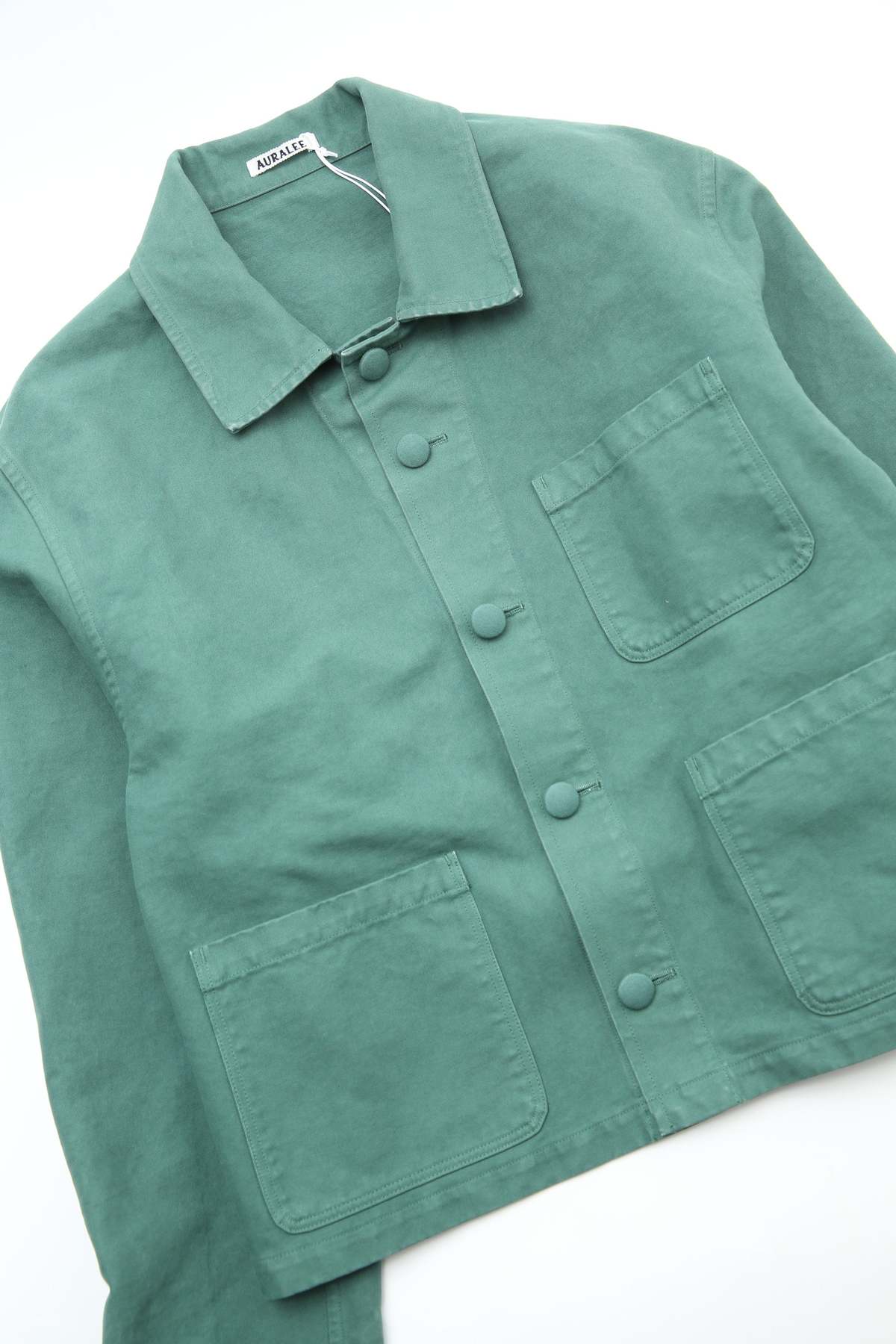 Auralee Garment-Dyed Organic Cotton Heavy Twill Short Work Jacket - Image 6 of 8