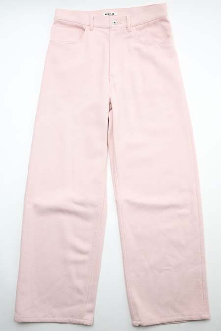 Auralee Silk Nep Denim 5P Wide Pants | Garmentory