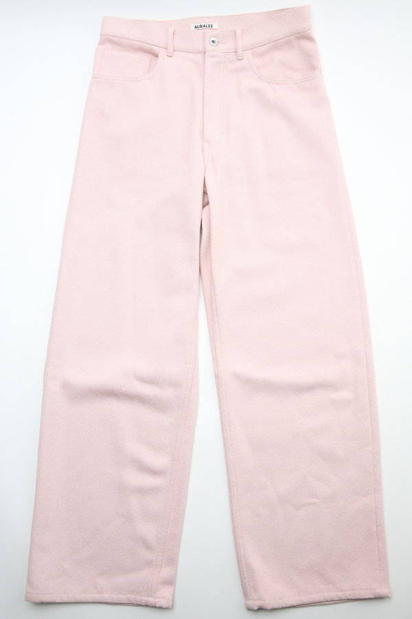 Auralee Silk Nep Denim 5P Wide Pants