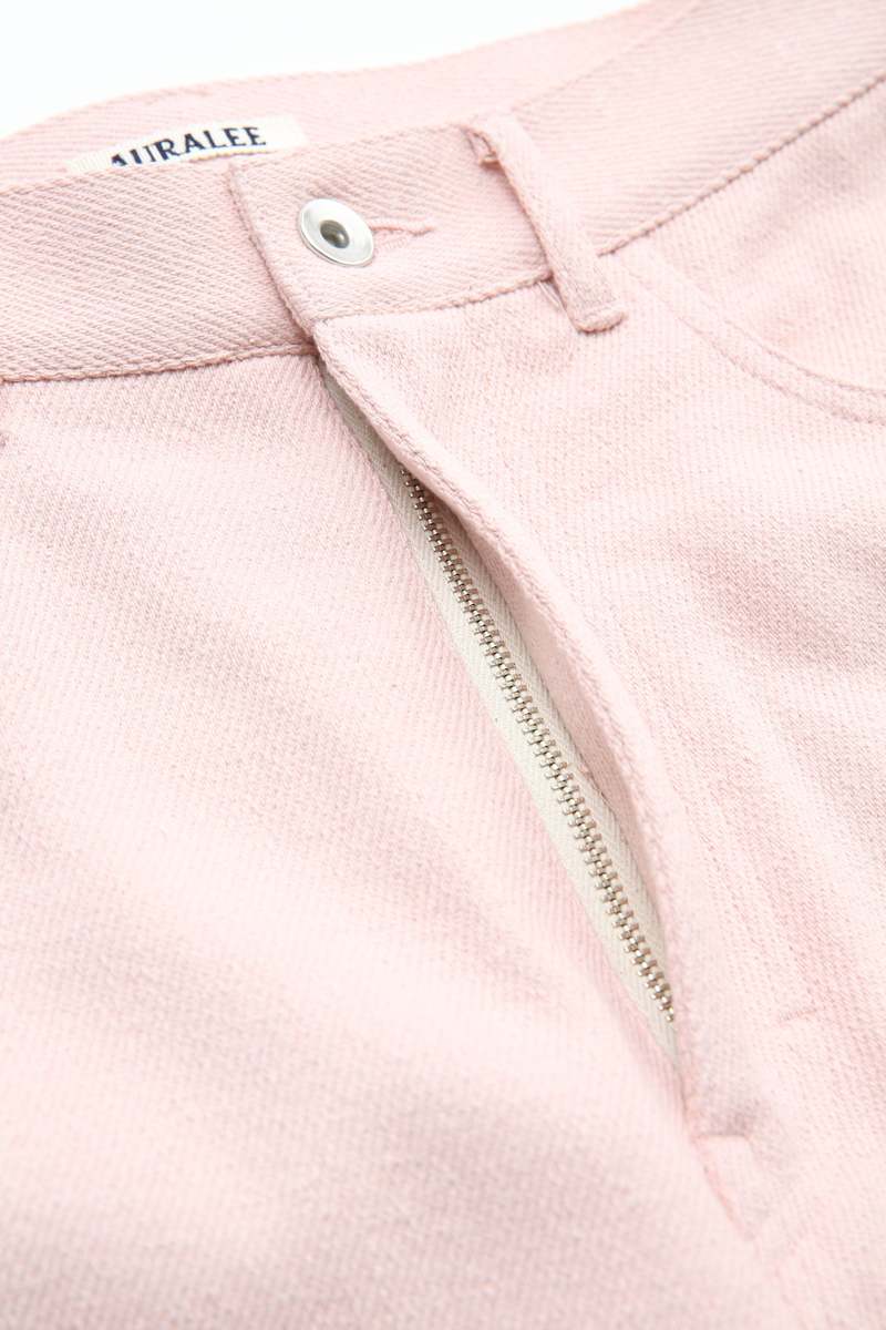 Auralee Silk Nep Denim 5P Wide Pants