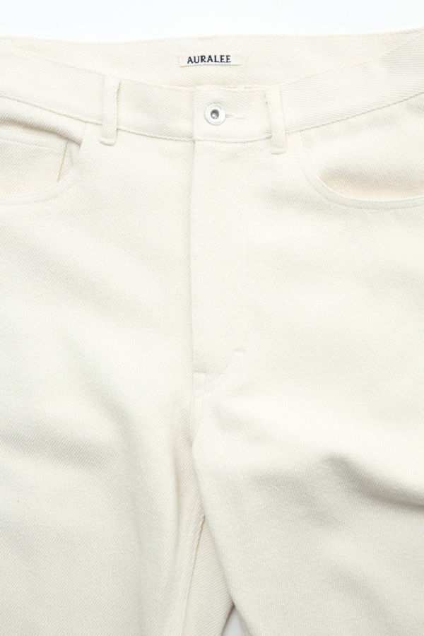 Auralee Silk Nep Denim 5P Wide Pants