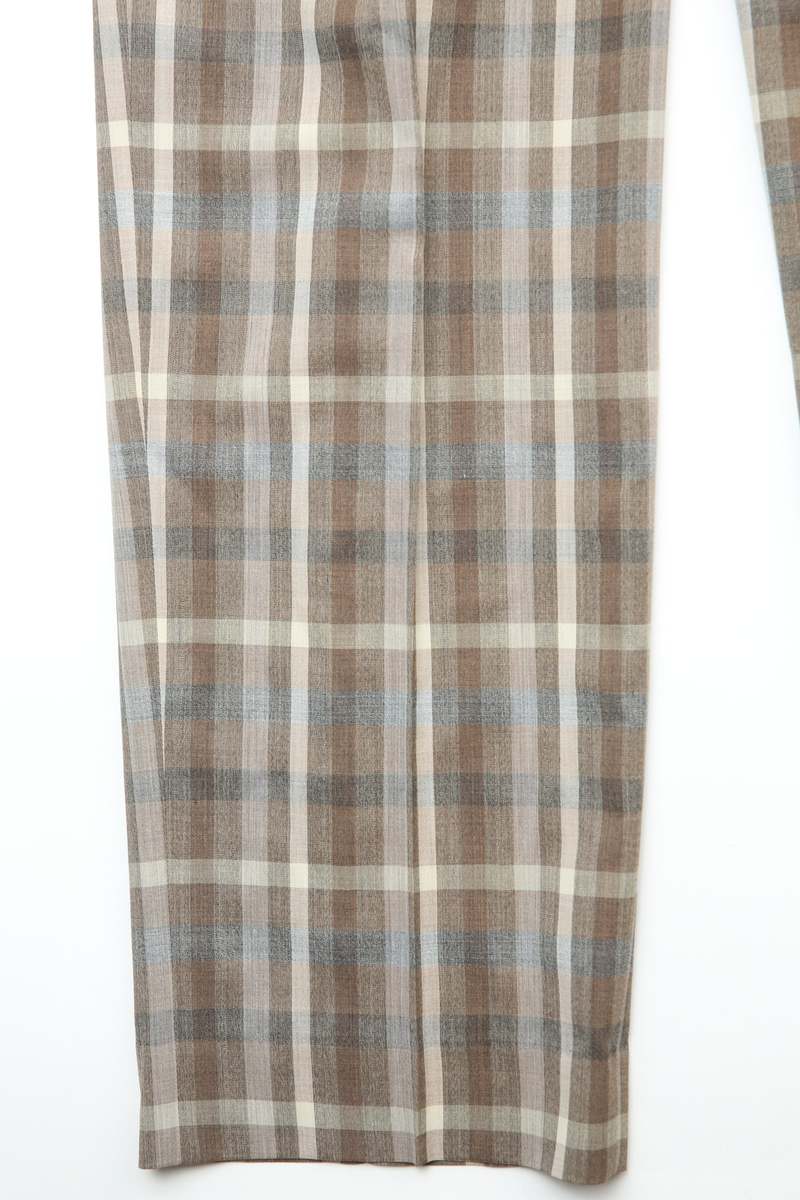 Auralee Super Fine Tropical Wool Check Two-Tuck Slacks