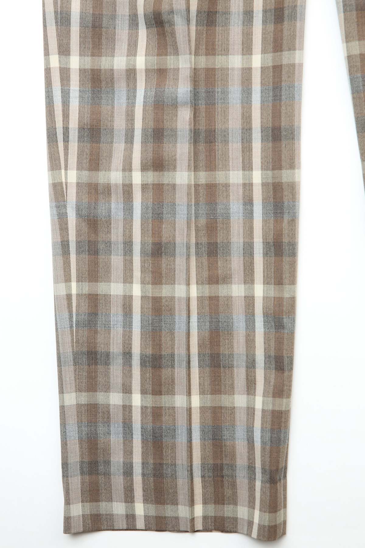 Auralee Super Fine Tropical Wool Check Two-Tuck Slacks - Image 4 of 11