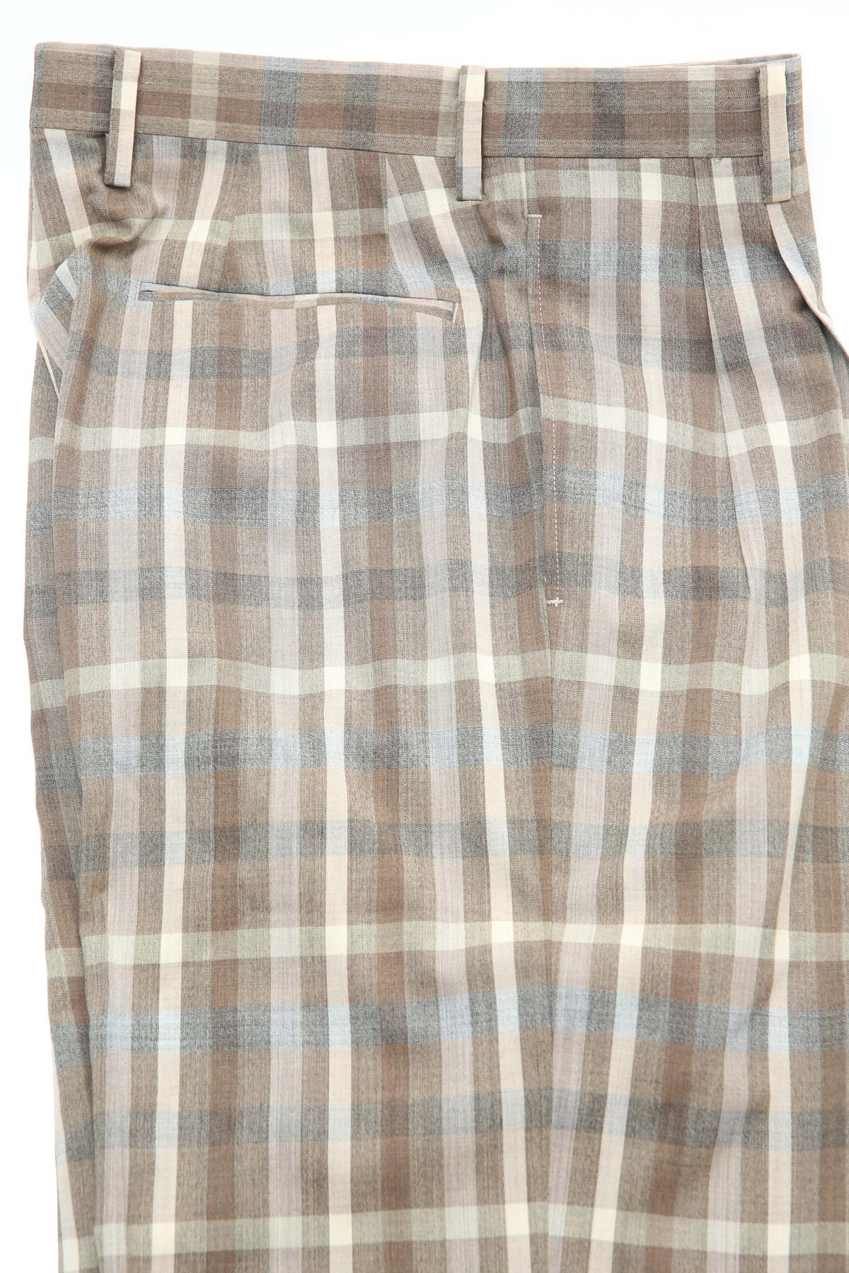 Auralee Super Fine Tropical Wool Check Two-Tuck Slacks - Image 6 of 11