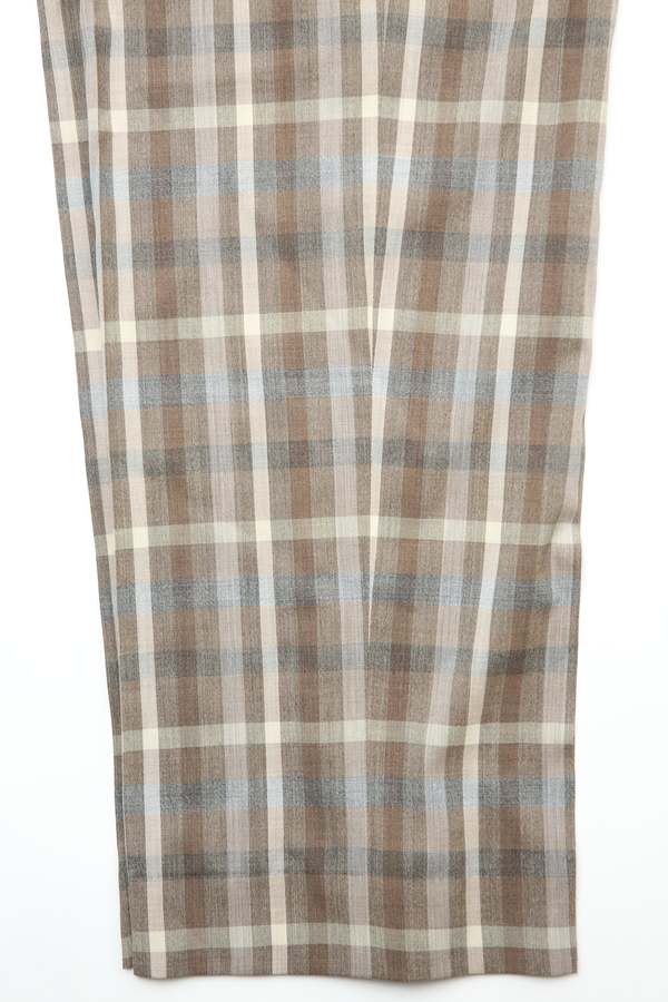 Auralee Super Fine Tropical Wool Check Two-Tuck Slacks