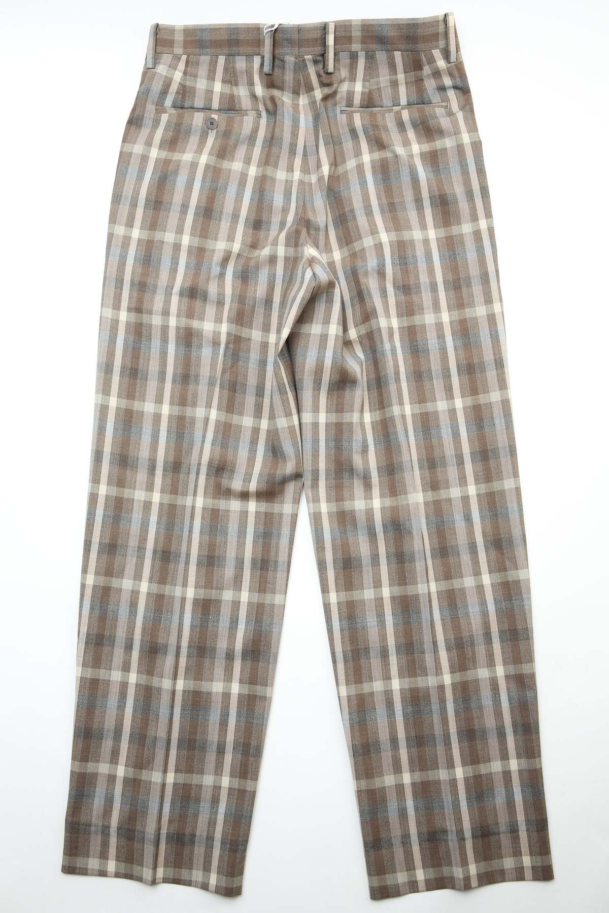 Auralee Super Fine Tropical Wool Check Two-Tuck Slacks - Image 9 of 11