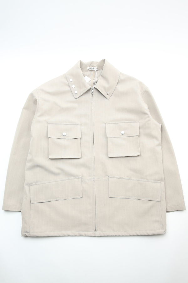 Auralee Wool Max Canvas Blouson - Gray Beige