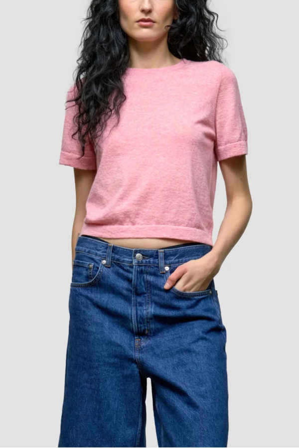 Begg x Co Abbie Cashmere T-Shirt - Pink