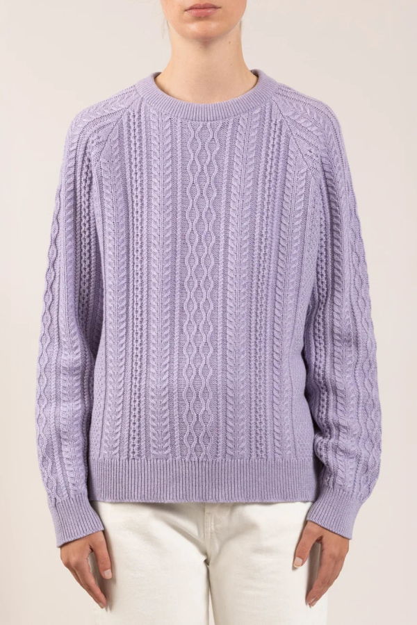 Begg x Co Maytime Isla Cashmere Cotton Sweater - Purple
