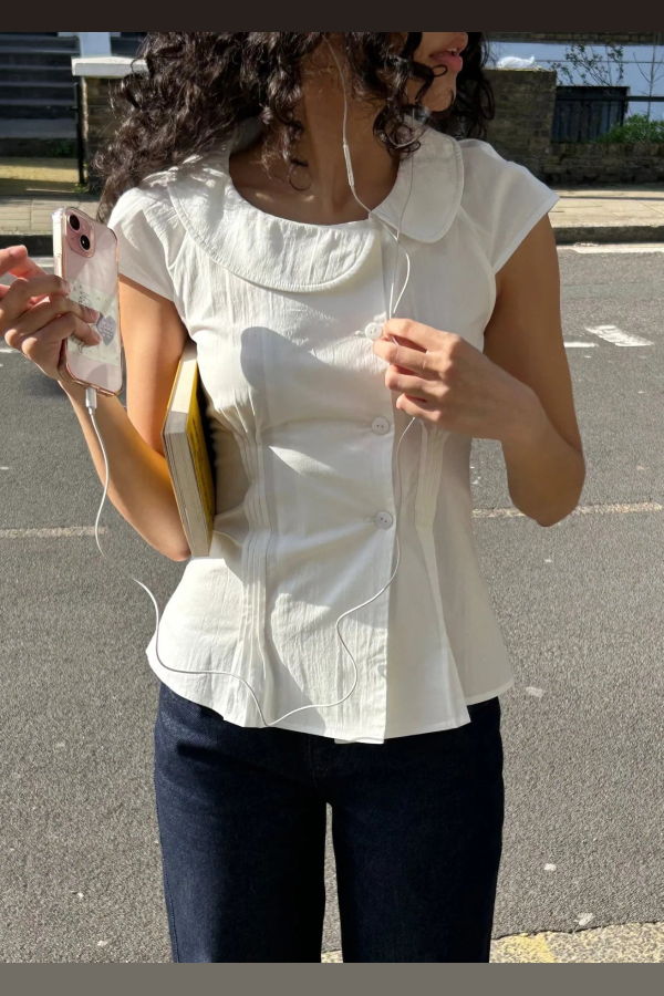 PEACHY DEN Missy Asymmetric Blouse