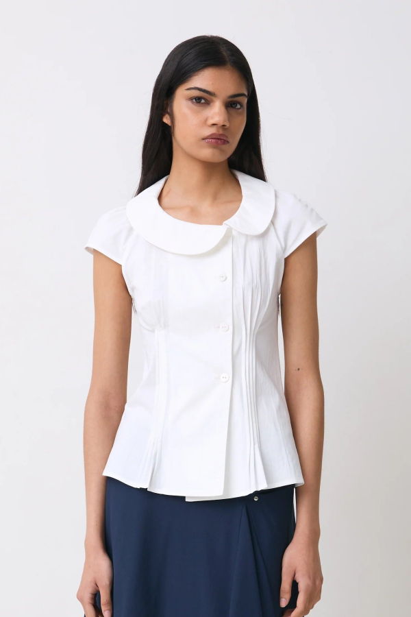 PEACHY DEN Missy Asymmetric Blouse